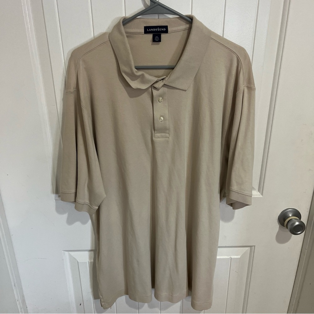 Lands' End Men's Beige Polo Shirt